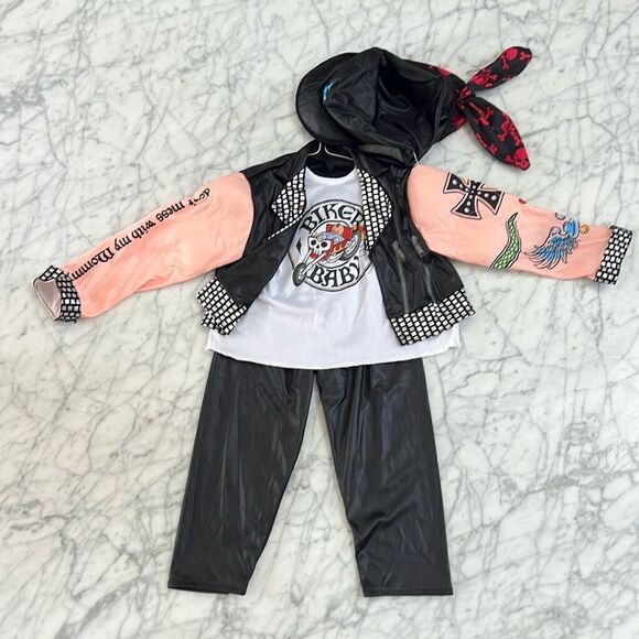 Biker Baby Tattoo Costume with Hat Sz 2T - Picture 1 of 8